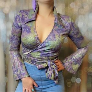 Saturday Night Fever Disco Y2K Wrap Top